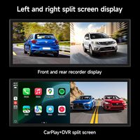 Écran CarPlay DVR de 11,26'' avec Caméras Avant et Arrière, Car Play Sans Fil et Android Auto, Fonction Mirror Link et Écran Tactile pour Lecteur Multimédia de Voiture