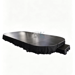 Plateforme de scène pliable en aluminium avec plateau en contreplaqué pour événements musicaux en plein air, mariages - Product Image 1