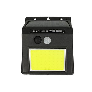 Lampada da Parete LED COB con Pannello Solare Sensore di Movimento e Crepuscolare 0.65W Bianco Caldo IP65 Impermeabile Nera per Esterni Giardino - Product Image 1