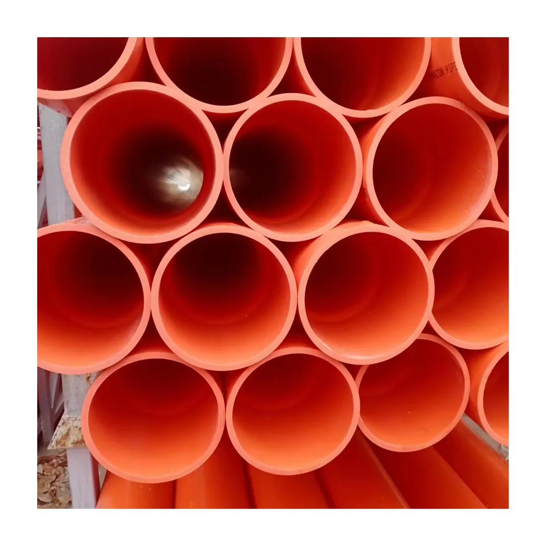 Usine Vente Orange couleur électrique Pvc tuyau communication câble tuyau câblage électrique électricité pvcu tube