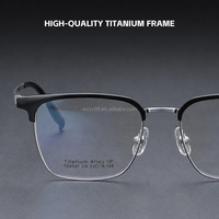 Monturas de Gafas Ópticas de Titanio Puro de Calidad OEM para Hombre, Talla Grande, Media Montura, Estilo Retro, para Negocios