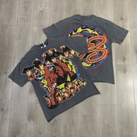 DUAA 2026 Printemps/Été Streetwear Nouvelle Arrivée Transfrontalière Rétro Délavé Effet Usé Déchiré Coupe Ample Manches Courtes Lettres