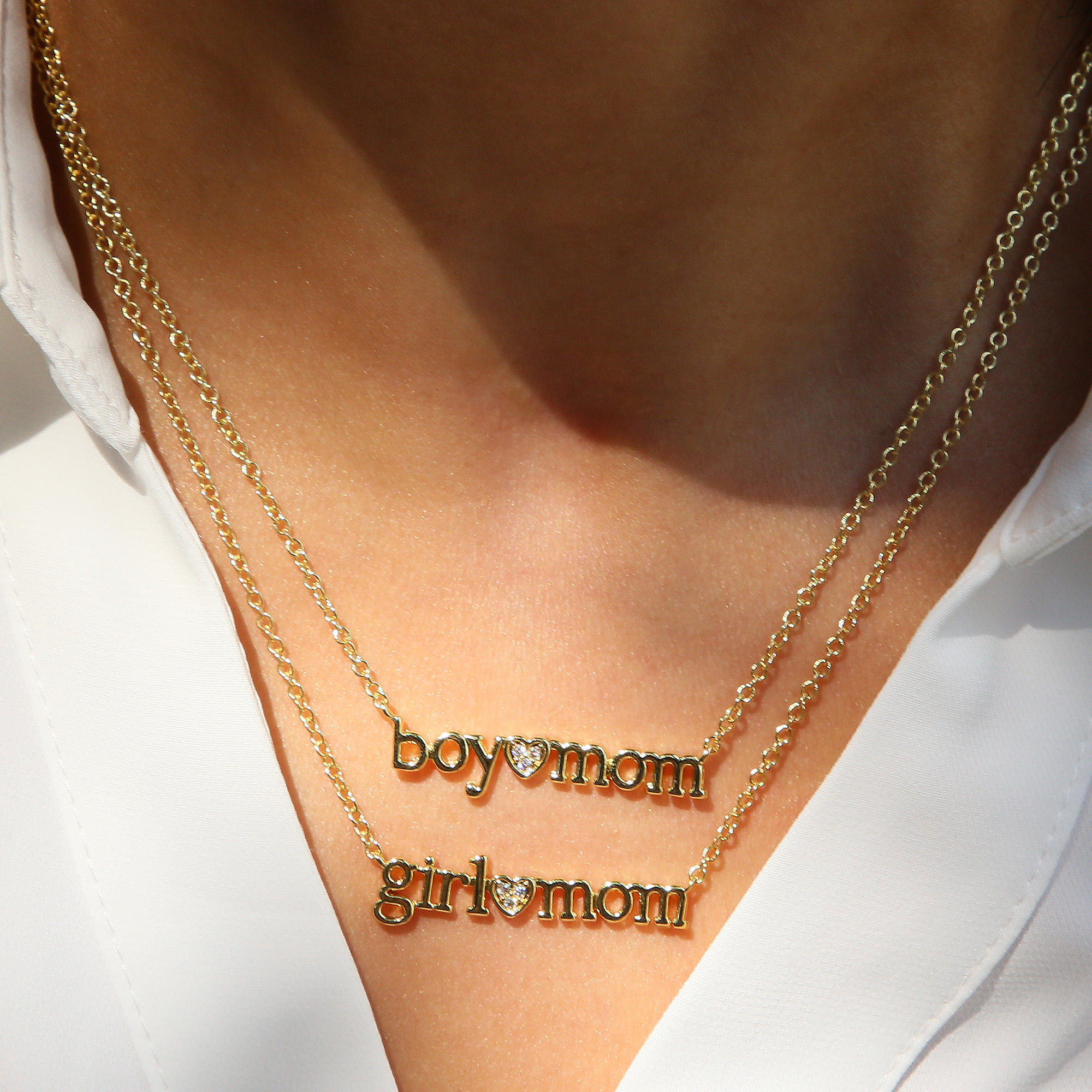 New Trendy Mother's Day Gift Letter MAMA MOM MOMMY Pendant Zircon Love  Heart Necklace Jewelry