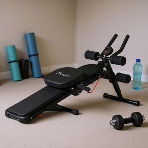 โซซินม้านั่งออกกำลังกายแบบพับได้พร้อมเครื่องบริหารหน้าท้องโครงเหล็กอัลลอยด์วัสดุ PU อุปกรณ์ออกกำลังกายแบบพกพาสำหรับการออกกำลังกายหน้าท้อง - Product Image 2