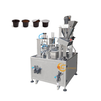 Mesin Penyegel Kapsul Kopi Tipe Rotary Otomatis, Mesin Pengisi Bubuk Kopi Cangkir Kecil, Mesin Pengisi Kapsul