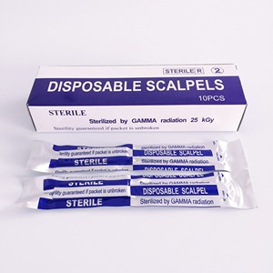 Bisturí quirúrgico estéril desechable con mango de plástico, cuchilla de precisión para uso médico y de laboratorio - Product Image 3