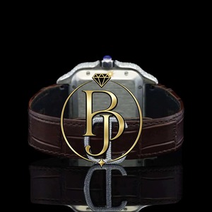 Montre de luxe carrée Shanghai avec lunette saphir, cadran blanc, chiffres romains, 20 mm, entièrement sertie de pierres, BJ006 High - Product Image 3