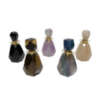 Collier en cristal facetté en améthyste, nouveau design, huile essentielle de parfum, pierre précieuse naturelle, flacon, cadeau tendance pour femmes, vente en gros