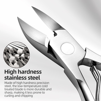 HONGSTARS Ciseaux à cuticules à lame courbée en acier inoxydable forgé à la main, coupe-ongles à faible force, pointe acérée, portables et durables pour les ongles