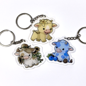 Nouvelle arrivée vache design breloques en plastique personnalisé votre logo transparent <span class=keywords><strong>double</strong></span> face impression porte-clés acrylique sur les clés de <span class=keywords><strong>voiture</strong></span> - Product Image 2