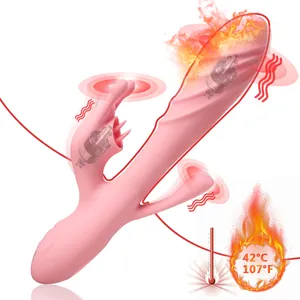 Kostenlose individuelle Box  Zungenleck-Dildo Heizvibrator 12-Frequenzen-G-Punkt-Massage Vagina Klitoris-Stimulations-Spielzeug