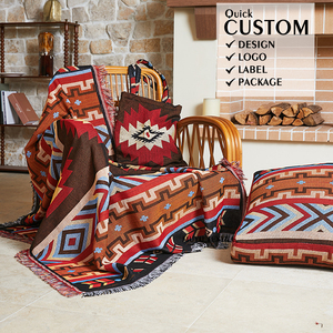 OEM Manufacturer Custom <strong>Boho</strong> Woven Tapestry Blanket Recycled Cotton Blanket Bohemian Beach <strong>Rugs</strong> With Tassels - Product Image 1