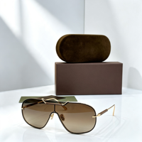Nouvelles lunettes de soleil de luxe pour hommes, mode décontractée, UV400, avec montures à double pont en métal, lunettes de soleil de haute qualité pour les vacances à la plage