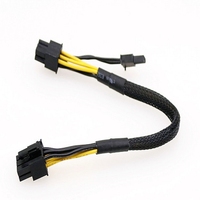 Kabel Adaptor Catu Daya GPU 8 Pin Jalinan PCIe 6 Pin Male untuk Komputer
