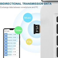 Adaptor USB BT 5.4/5.3/5.0 Penerima Audio Transmitter USB Nirkabel untuk PC Desktop Laptop Mouse Keyboard Headset Speaker