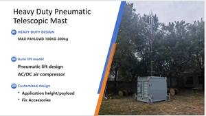 Mât télescopique pneumatique en aluminium de 12 m/40 pieds, <span class=keywords><strong>tour</strong></span> d'antenne portable pour la communication VHF - Product Image 2
