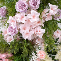 Arche de fleurs artificielles en soie rose 2,1 m Décoration de mariage Taille personnalisée