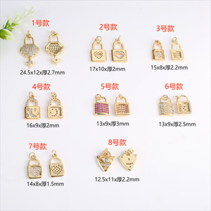 Breloques en forme de cadenas micro-incrustées de zircon plaqué or, formes variées, pour bijoux, pendentifs, bracelets et colliers DIY - Product Image 2