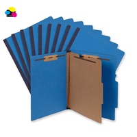 Carpeta de Archivo de Cartón de Alta Calidad Personalizada en Azul Oscuro para Clasificación Médica, Ecológica, con un Separador, Hecha de Papel