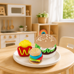 Ensemble de pâte à <span class=keywords><strong>modeler</strong></span> 5D avec des moules à hamburger, frites et <span class=keywords><strong>pizza</strong></span>, jouet créatif en argile pour enfants, cadeau créatif, vente en gros - Product Image 2