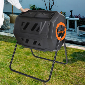 Contenedor de compostaje para exteriores de doble puerta, de plástico, para fermentación de residuos de jardín, para uso hortícola en el patio trasero. - Product Image 3