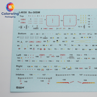 Autocollants de marquage d'avions militaires 1/48 Su-30SM Fighter Jet Water Slide Decals Paper 5 couleurs haute précision 166 unités pour maquettes