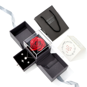 Bán Buôn Vĩnh Cửu Chất Lượng Hoa Hồng Hộp Đồ Trang Sức Đôi Mở Hộp Đồ Trang Sức Valentine Của Ngày Hoa Hộp Quà Tặng - Product Image 1