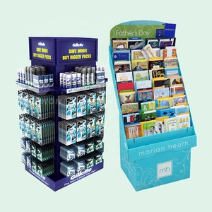 Espositore personalizzato per la promozione delle vendite del giorno del papà del supermercato pieghevole Pop cartone personalizzato per la vendita al dettaglio portatile per pavimenti in cartone Pos - Product Image 1