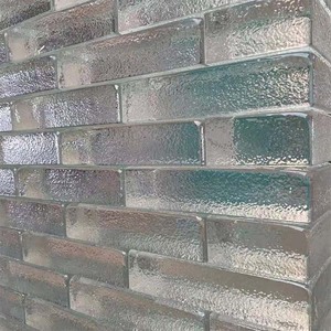 Tangerine da kết cấu kính gạch đa màu trang trí thủy tinh rắn gạch khối nhà cung cấp bán buôn lửa Đánh Giá kính gạch - Product Image 3