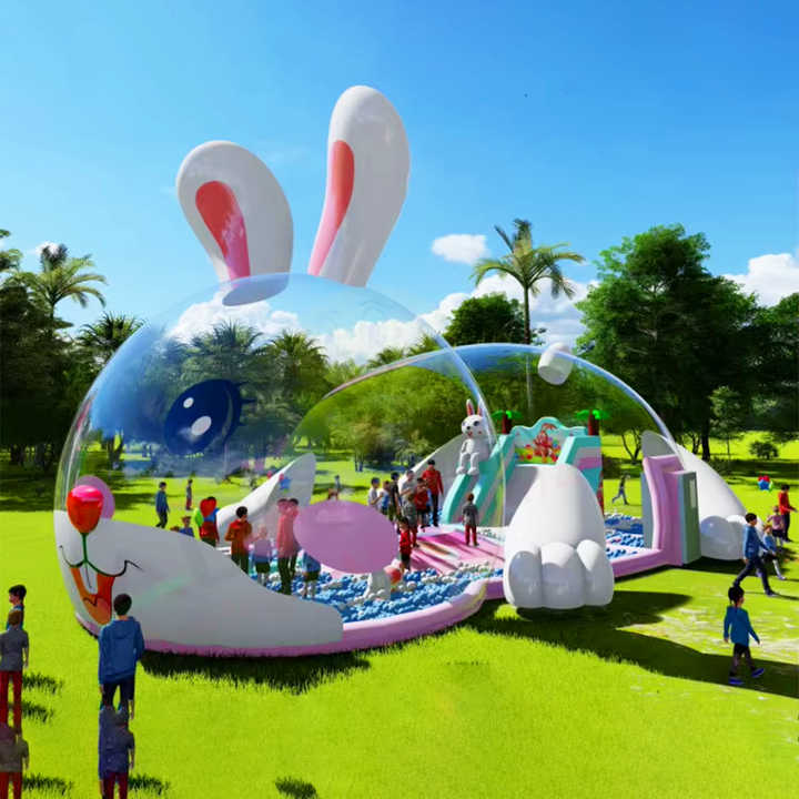Rabbit Model Inflatable Bubble House With Millions of Ocean Ball Pools ...