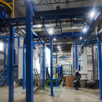 Ligne de revêtement par poudrage pour la fabrication des pièces métalliques