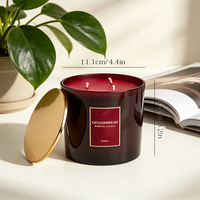 Bougie parfumée en verre avec 3 mèches, grande taille, cire de soja naturelle, pour la décoration de Noël à la maison, vente en gros A06P.