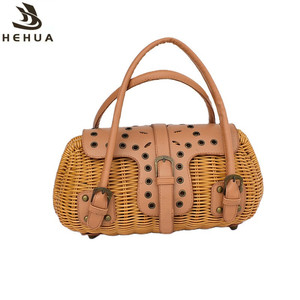 New arrivals Vintage women Handmade Rattan Reed Handbag Cane webbing bamboo tote bag