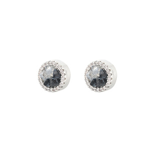 Boucles <span class=keywords><strong>d</strong></span>'oreilles clous magnétiques en cristal de glace pour hommes, avec copeaux de <span class=keywords><strong>diamant</strong></span> noir et blanc, style punk, personnalisées, en cuivre plaqué or véritable - Product Image 6