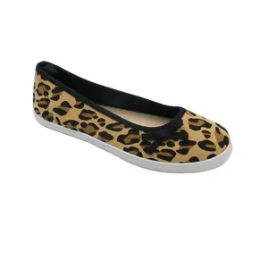 2023 High quality fashion pint leopard women dancing slip on casual canvas flat shoes for women