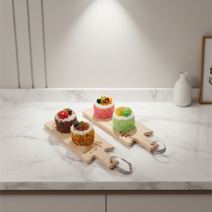 Planche à découper et à servir hexagonale en bois d'acacia de haute qualité, motif européen, pour souvenir, cadeau, <span class=keywords><strong>décoration</strong></span> de cuisine - Product Image 1