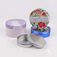 Pot en aluminium métallique rond personnalisé pour shampoing solide, impression couleur intégrale, petit format