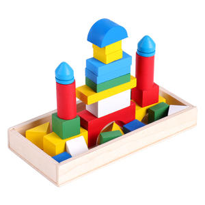 Jeu de construction créatif en bois pour enfants, 40 pièces colorées, blocs de construction à petites particules, puzzle de forme, animaux, nature - Product Image 6