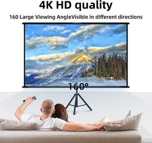 Pantalla de película portátil sin arrugas 16:9 4K <span class=keywords><strong>HD</strong></span> Pantalla de proyector para exteriores con trípode interior de 84 pulgadas con soporte - Product Image 4