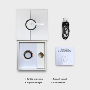 Bague connectée à écran tactile matriciel, détection de la fréquence cardiaque et de l'oxygène sanguin, suivi de la forme physique et du sommeil, contrôle par application, étanche 5ATM, en acier, LED - Product Image 2