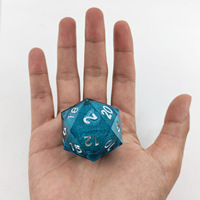Dés géants en résine liquide personnalisés D20 35MM Polyèdre Accessoires de jeu de société RPG Dragon City Bord tranchant Pierre précieuse Coloré