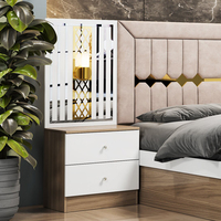 Ensemble de chambre à coucher Kusimi, version mise à jour, prix bas, moderne, tailles personnalisées, 5 pièces : lit, 2 tables de nuit, armoire, commode, réglable