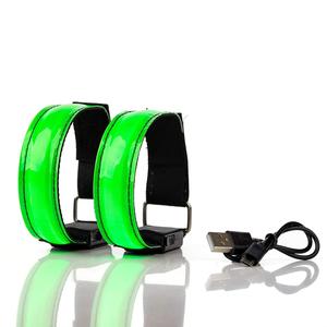 Bracelet lumineux personnalisé rechargeable réfléchissant pour la course à pied en nylon Bracelet lumineux LED pour le bras - Product Image 6