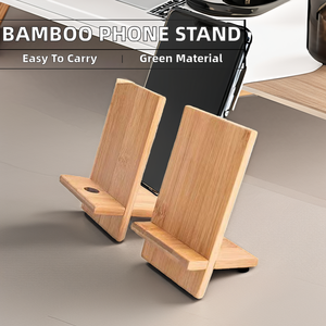 Soporte de Bambú para Teléfono Móvil 2024 con Certificación de Calidad, Soporte Universal Portátil para Escritorio y Hogar, Estilo Moderno - Product Image 3