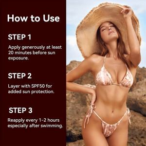 Wholesale <strong>Organic</strong> DHA Tanning <strong>Oil</strong> Body <strong>Self</strong> Sun Accelerator <strong>Tan</strong> Skin <strong>Oil</strong> for All Skin Types Outdoor Beach Sunbathing - Product Image 3