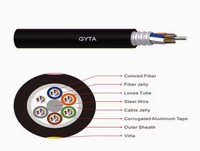 Câble de fibre optique FTTH IP monomode blindé anti-rongeurs extérieur HODNAO GYTA/S 1-12 cœurs G657A1/G657A2/G652D