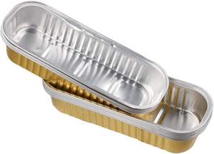 Moldes para Pan Mini de 200 ml/6.8 oz con Tapas, Moldes Rectangulares de Papel de Aluminio Rosa para Hornear, Reciclables - Product Image 4