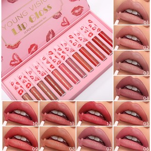 Maquillaje en Oferta, Set de Regalo de 12 Brillos Labiales Veganos en Caja Magnética, Brillo Labial Mate Antiadherente, Lápiz Labial Líquido de Larga Duración - Product Image 3