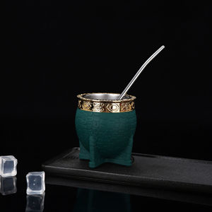 2025 nuevo diseño 304 taza de vaso con aislamiento de acero inoxidable de doble pared Yerba <span class=keywords><strong>Mate</strong></span> calabazas taza de té y café con Bombilla cuchara de paja - Product Image 3