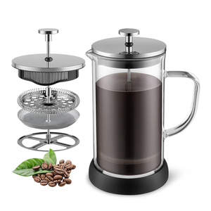 <span class=keywords><strong>Cafetière</strong></span> à piston française 1000 ml en verre avec piston et <span class=keywords><strong>filtre</strong></span> en acier inoxydable, facile à nettoyer, <span class=keywords><strong>cafetière</strong></span> durable - Product Image 1